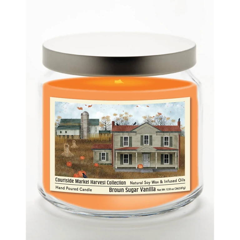 Halloween Collection Boo Pumpkin 12.8 Oz Candle Glass Jar with Brushed Silver Metal Lid