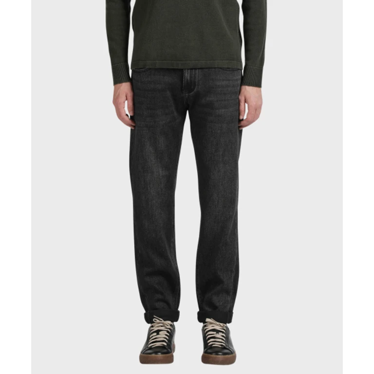Washed Black Fleece Denim Pants