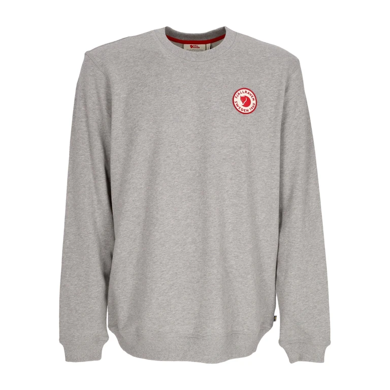 Men's Lightweight Crewneck Sweatshirt 1960 Logo Badge Sweater Gray Melange