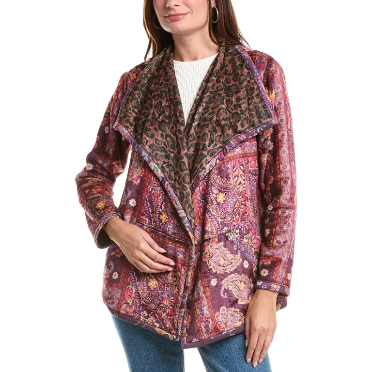 Joan Wrap Binded Sherpa Reversible Jacket