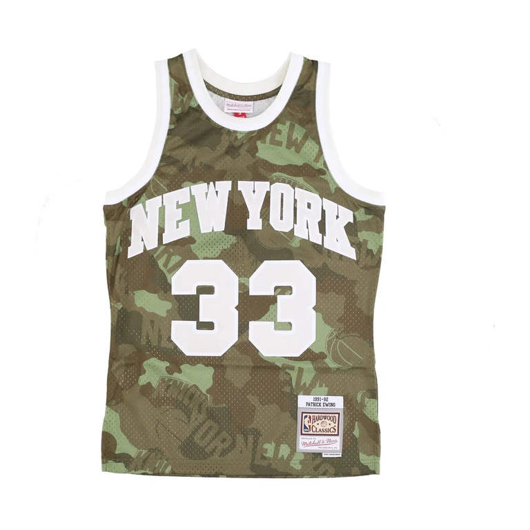 Men's Basketball Tank Top Nba Ghost Green Camo Swingman Jersey Hardwood Classics No 33 Patrick Ewing 1991-92 Neykni Camo/green