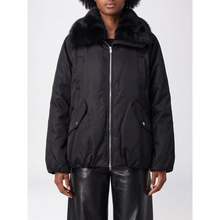 Thilda Recycled Nylon Bomber Jacket with Fur Collar (66758803289900)