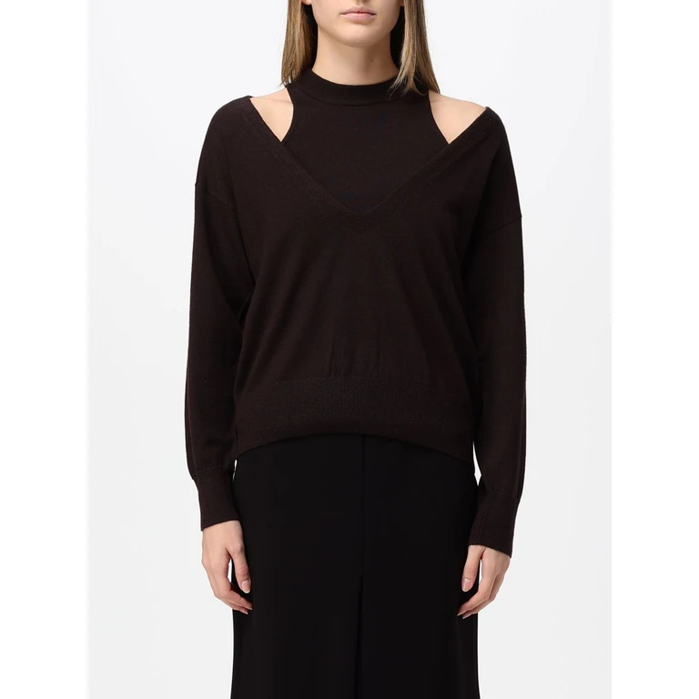 Wool Crewneck Jumper with Cut-Out Detail on the Shoulders (M6IZ16486)