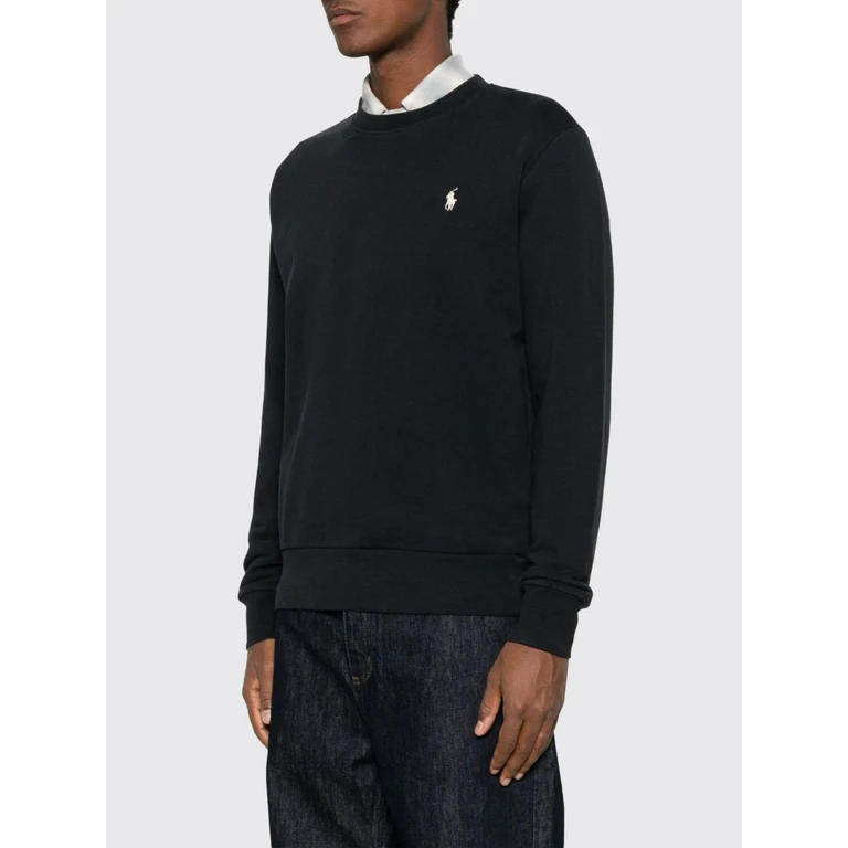 Recycled Cotton Blend Crewneck Sweatshirt with Pony Logo (710B31423007)