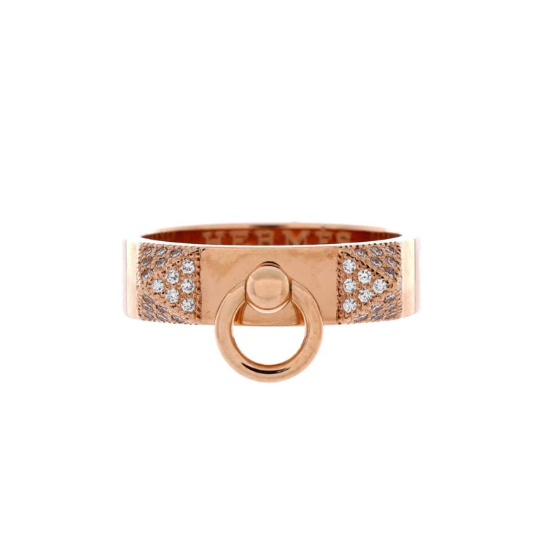 Collier de Chien Ring 18K Rose Gold and Diamonds Small