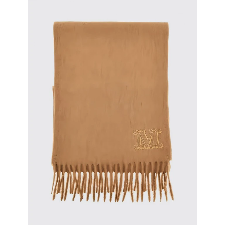 Two-Colour Pure Wool Scarf with Embroidered Monogram and Fringes (2624546322600001)