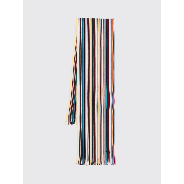 Multicolor Stripe Merino Wool Scarf with Fringed Hem (M1A151FT54292A)