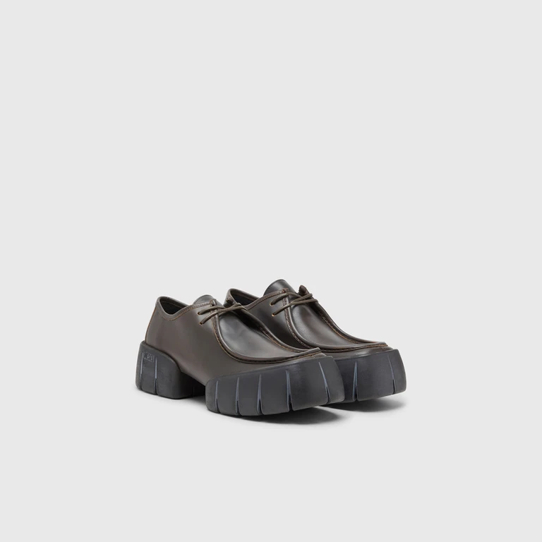 D-Tex-Moccasin-style shoes in brushed leather - Moccasins and Mules - Man - Brown