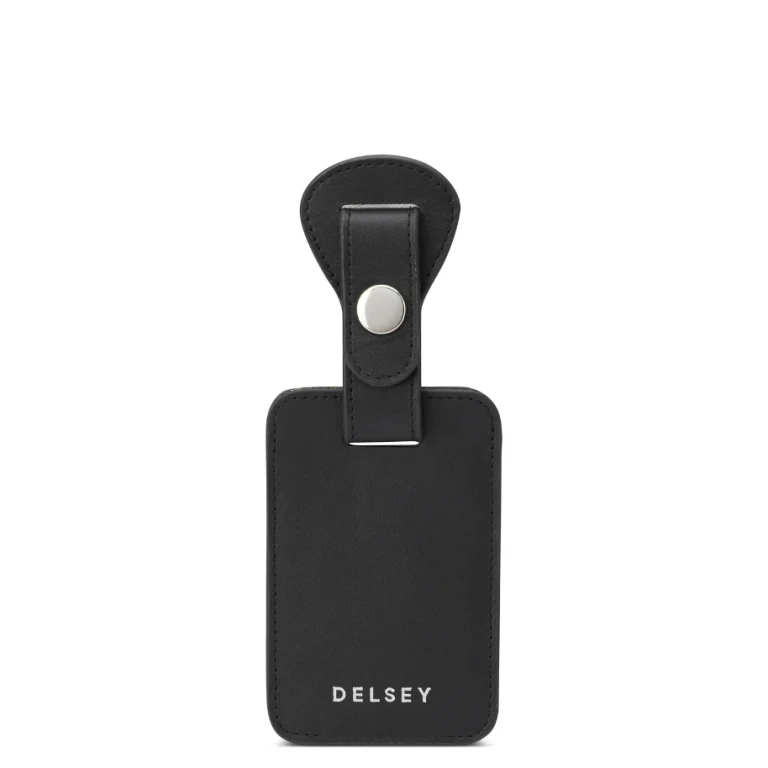 Le Cuir Lisse | Leather Luggage Tag, Black