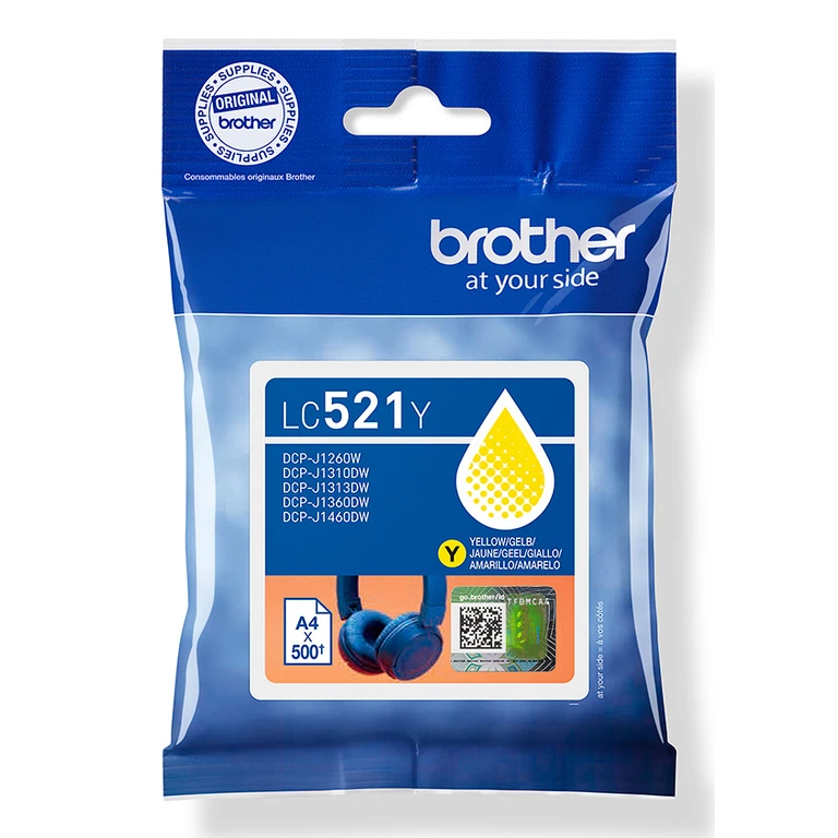 LC-521Y Ink cartridge yellow. 500 pages ISO/IEC 19752 for Brot