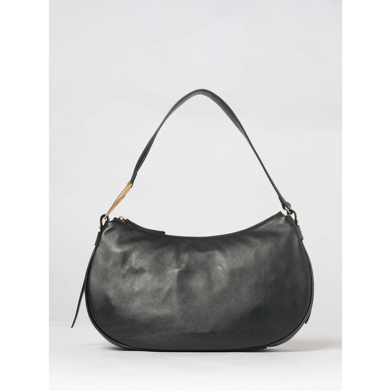 Smooth Leather Hobo Bag with Zip Closure and Embossed Logo (262TB718000006)