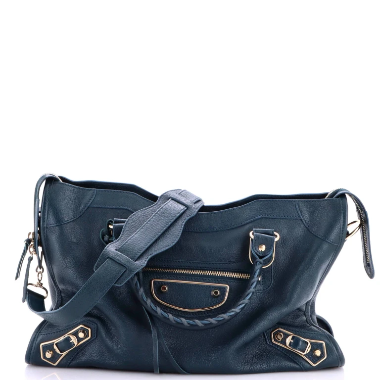 City Classic Metallic Edge Bag Leather Medium