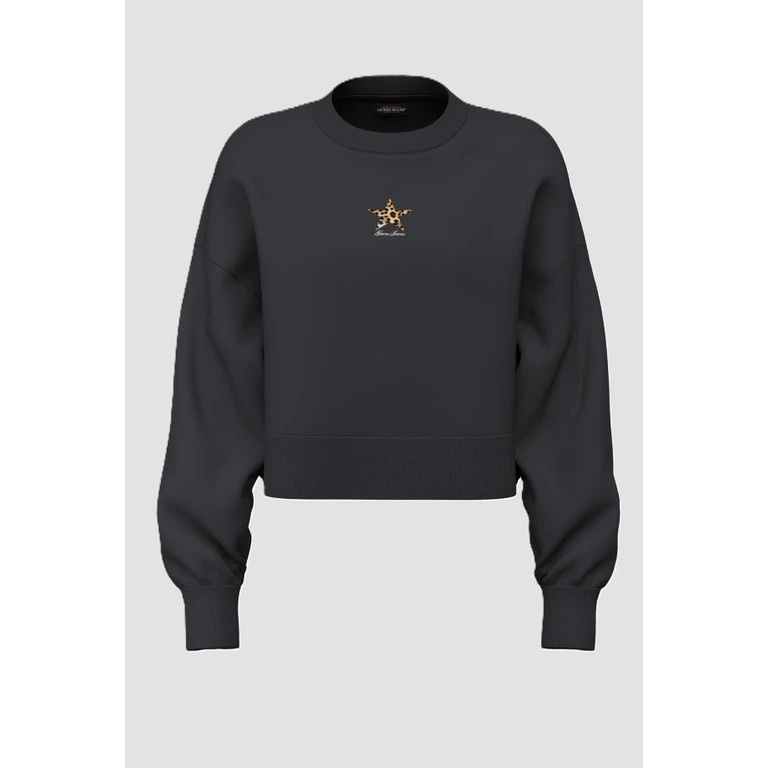 Crop sweatshirt woman black