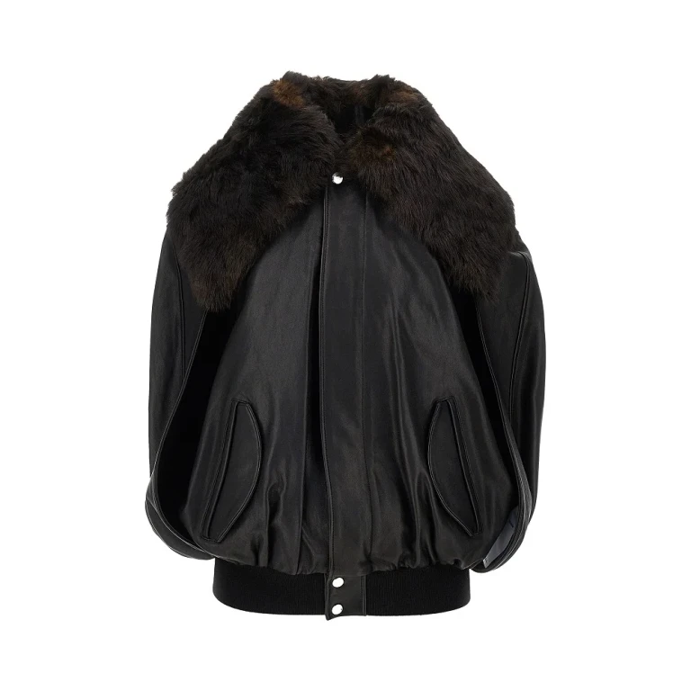 Nappa leather bomber cape Woman 38