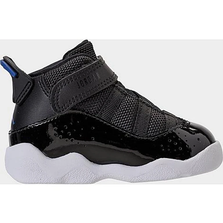 Kids Toddler Air 6 Rings Basketball Shoes in Black/Hyper Royal/White Size: 5.0
