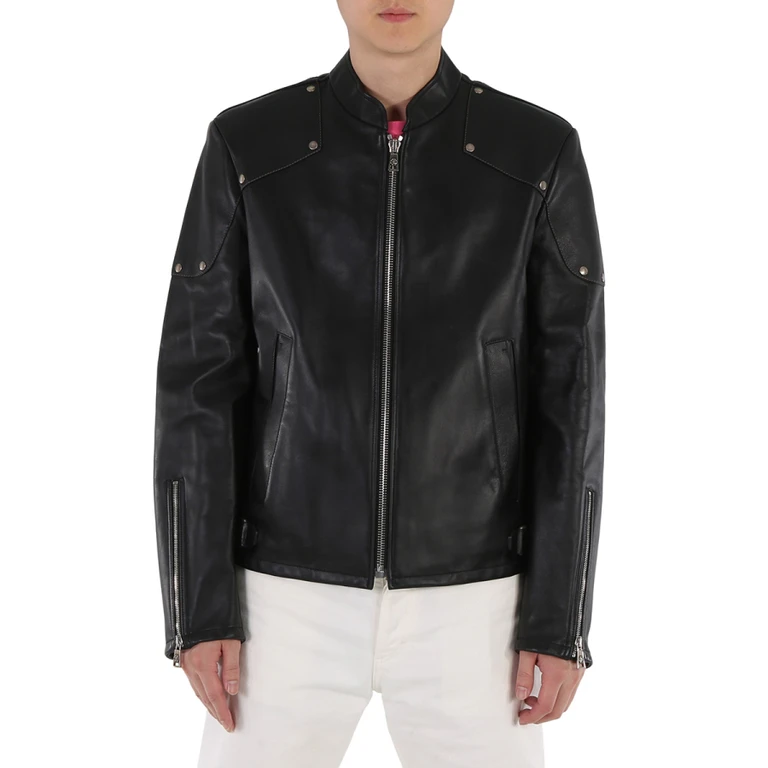 Mens Black Studded Leather Jacket