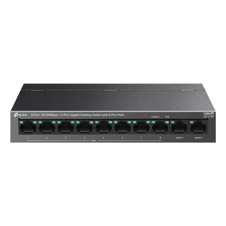 LS1210P network switch Unmanaged L2 Gigabit Ethernet (10/100/1000) Power over Ethernet (PoE) Desktop Black