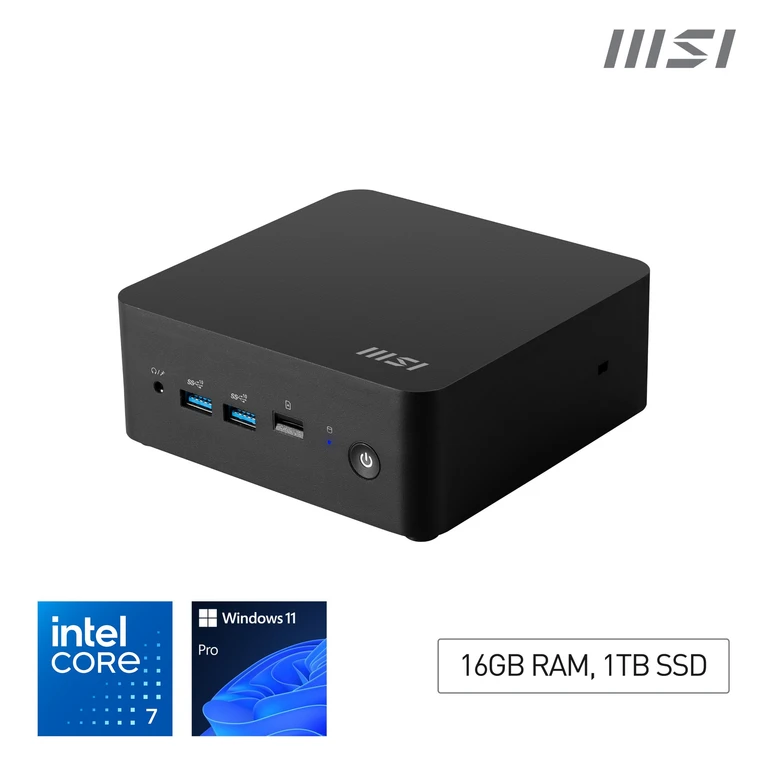 Cubi NUC 1M Intel Core 7 150U Desktop PC, NUC, SFF, Mini Computer, HTPC, (16GB RAM, 1TB Storage, Windows 11 PRO), Intel Graphics/DDR5/Dual ThunderBolt 4/Dual HDMI/Dual LAN/WiFi 6E/BT 5.3/VESA - NUC 1M i7 150U FS 16GB 1TB W11P