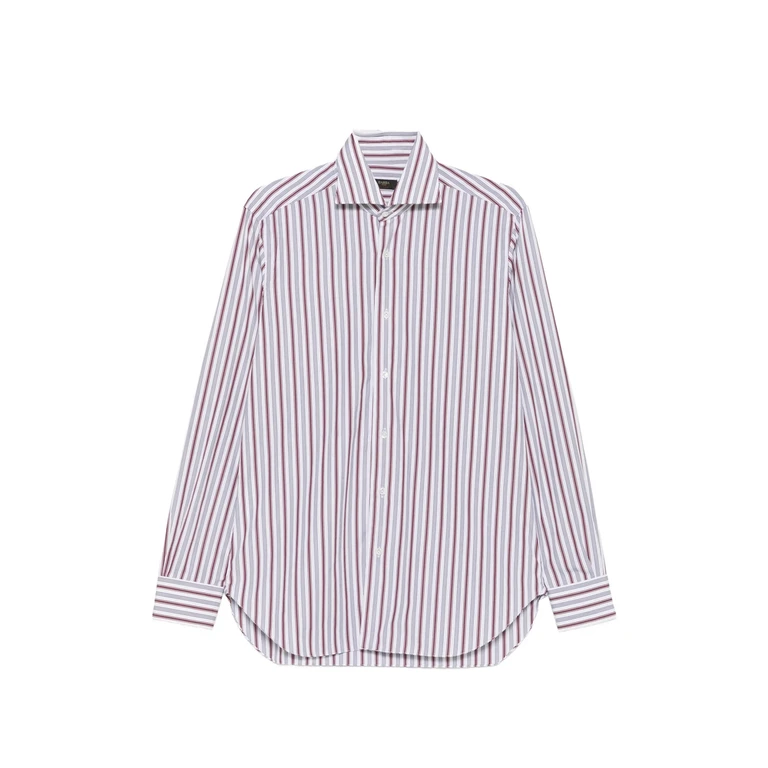Vertical-stripe Spread-collar Shirt