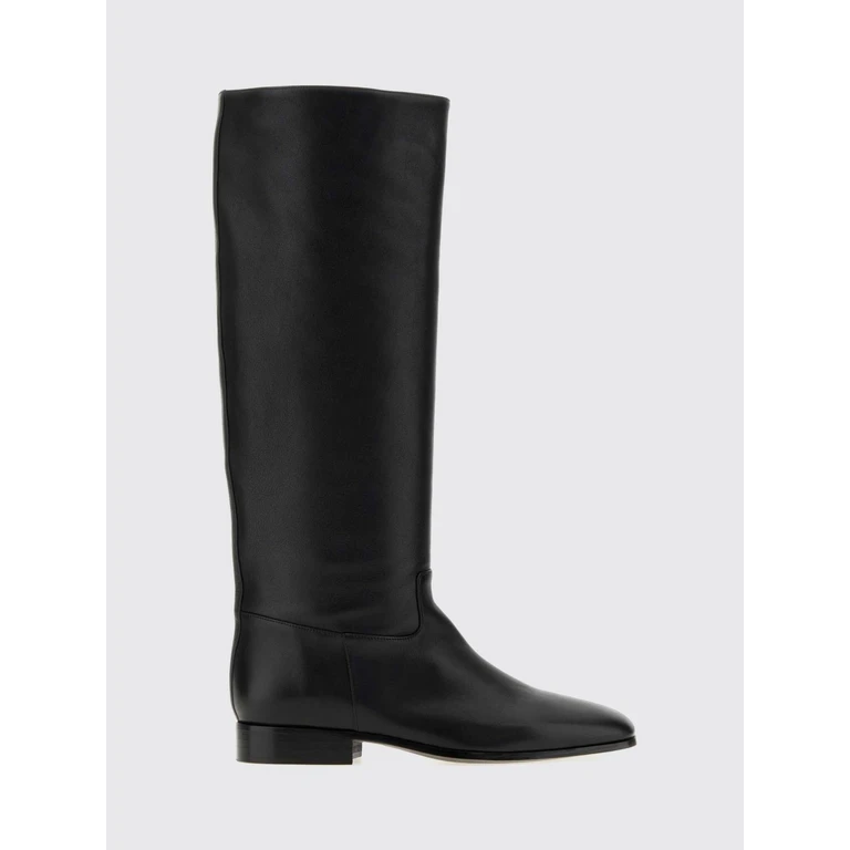 Square-Toe Calfskin Leather Knee-High Boots (HBWF089001)