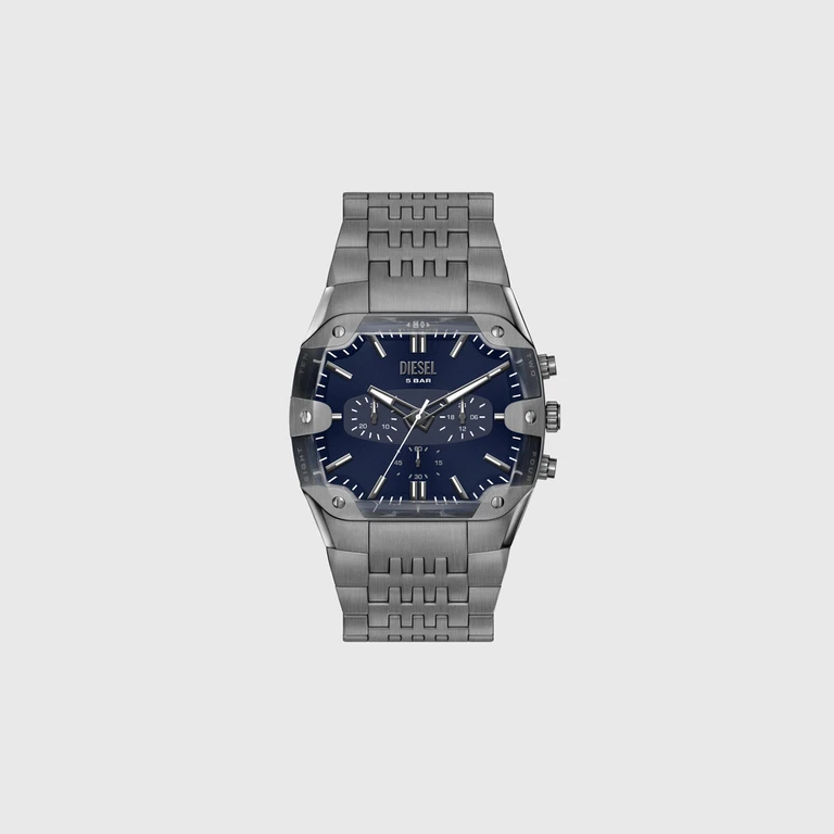Spiked Cushion gunmetal stainless steel watch - Timeframes - Man - Grey