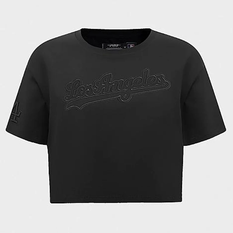 Pro Standard Women's Los Angeles Dodgers MLB Neutral Single Jersey Boxy T-Shirt in Black Size: XS