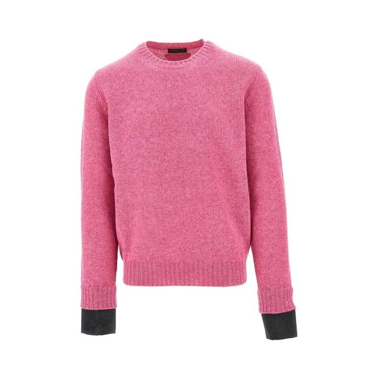 Wool sweater with detachable cuffs Man 46