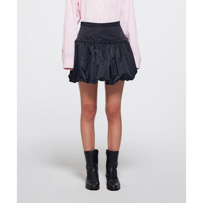 WAIST VOLUME SKIRT - BLACK