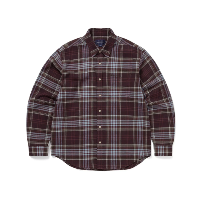Flannel Check Shirt Burgundy
