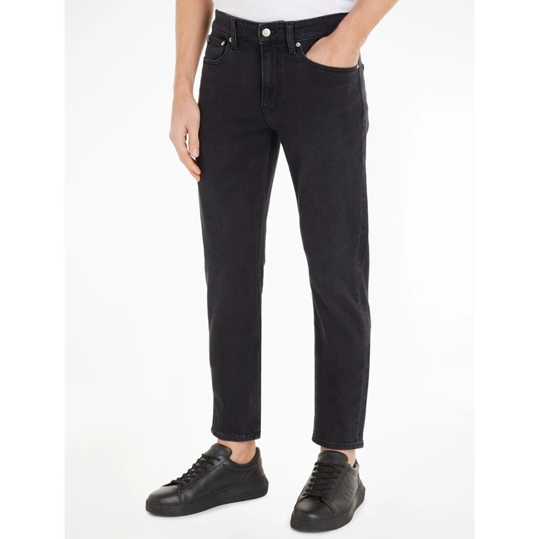 Mens Denim / Black Slim Tapered Jeans