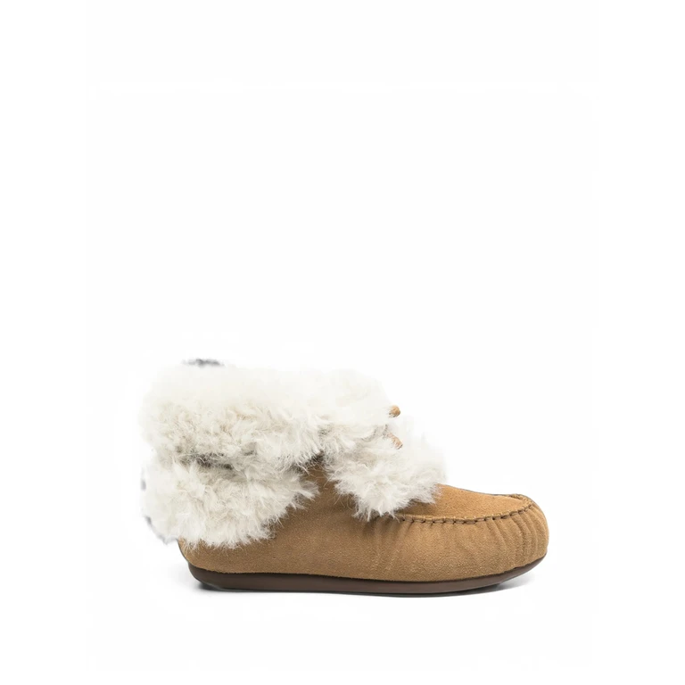 Shearling-trim Moccasin Boots