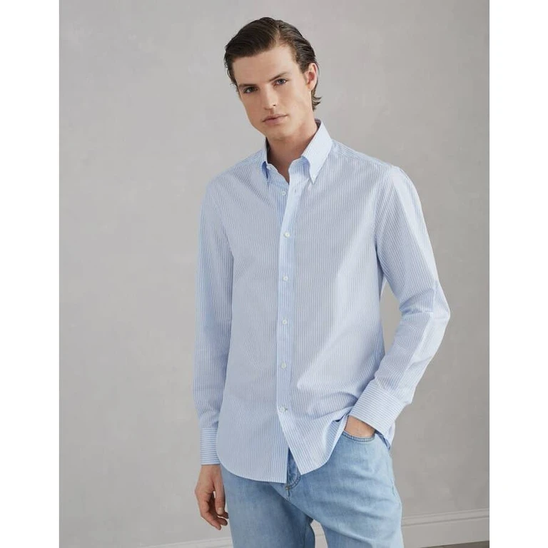 Men's Celeste Striped Cotton Button Down Shirt