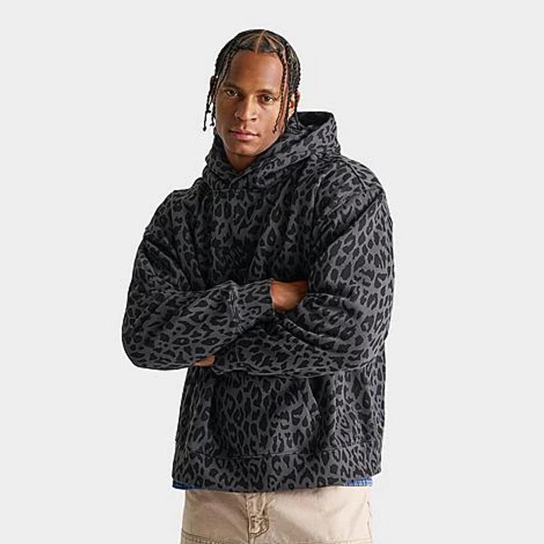 Men's Premium Fleece Pullover Hoodie in Charcoal Grey Size: Small