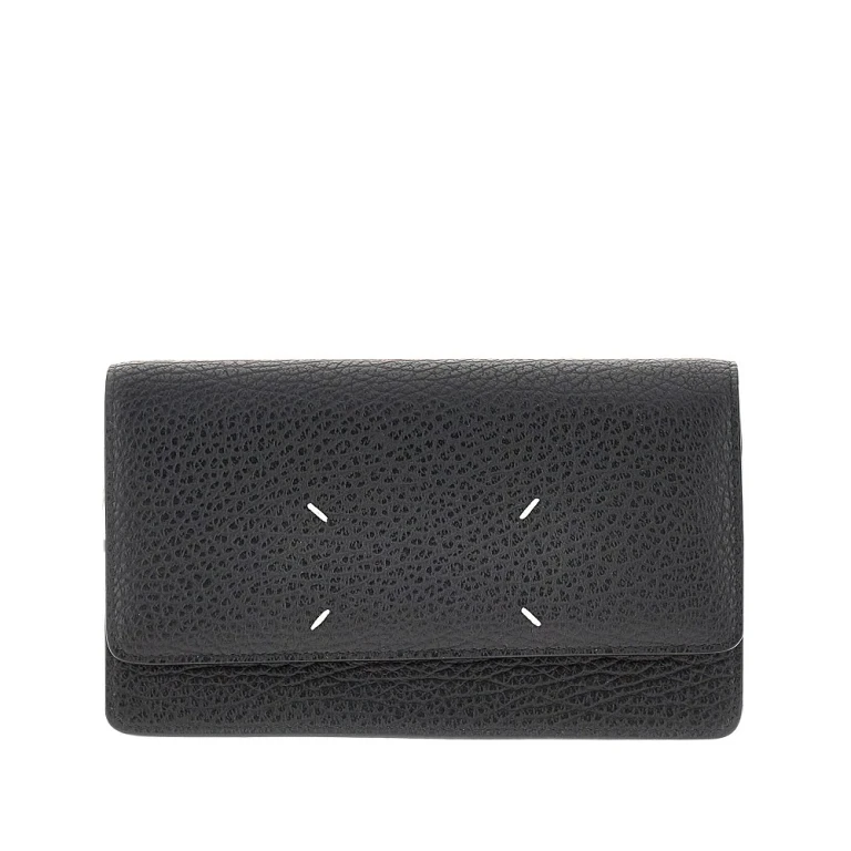 'Four Stitches' leather clutch with chain Woman One Size
