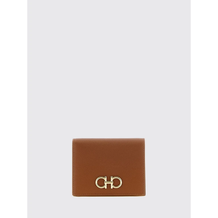 Gancini Grained Calfskin Leather Bifold Wallet with Metal Logo (789857)