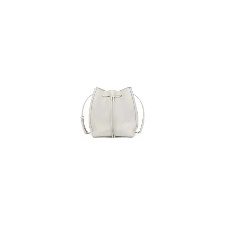 Womens Quartz Leather Drawstring Bucket Bag