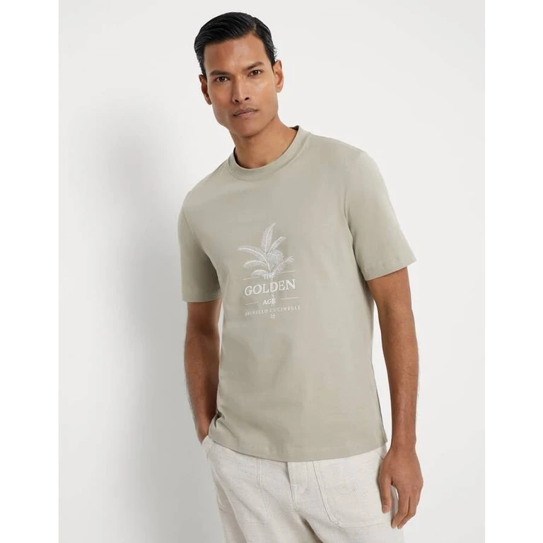 Men's Jackfruit Cotton Graphic Crew Neck Shirt