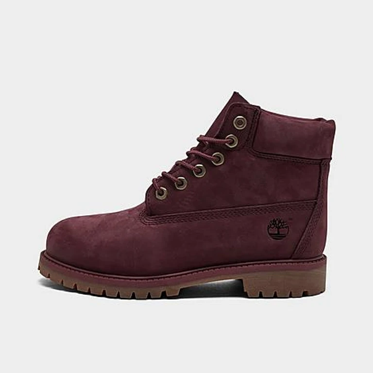 Timberland Little Kids 6 Inch Premium Boots in Red Port Size: 1.0