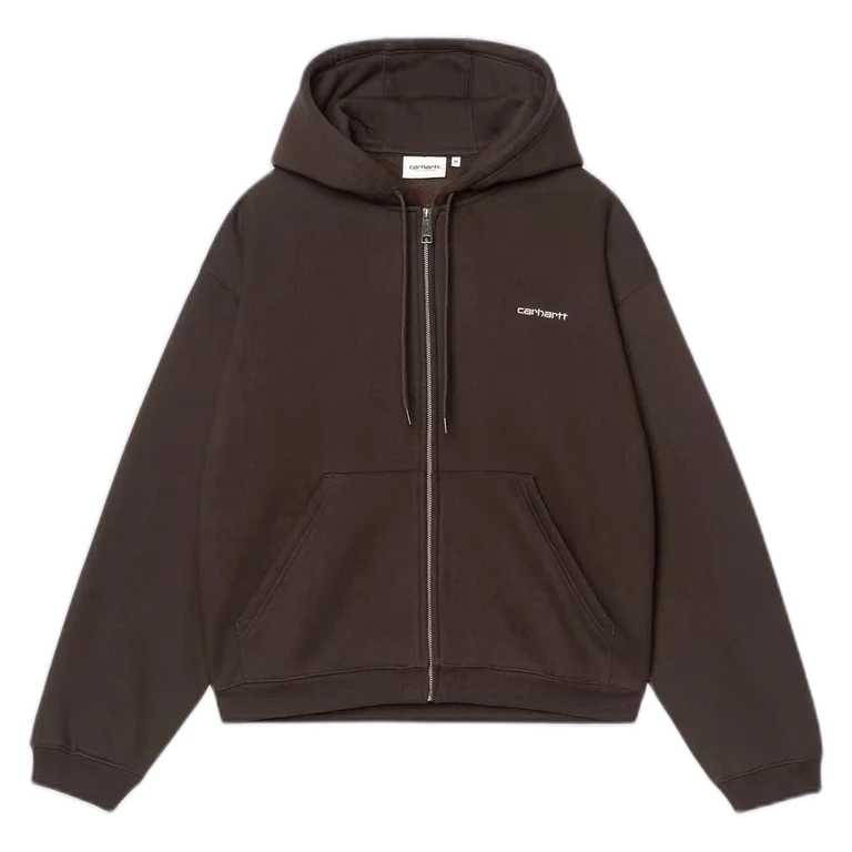 phenol Carhartt Wip hooded hadrt jacket - tobacco / white