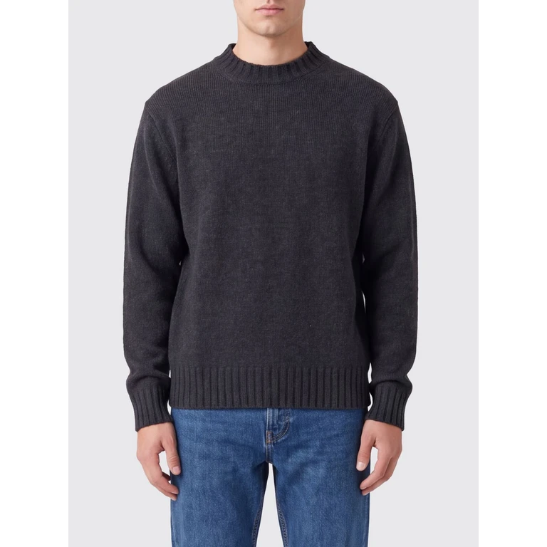 Wool-Blend Mock Neck Jumper with Dropped Shoulders (UDSW6C114BK)