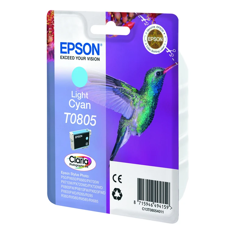 C13T08054011/T0805 Ink cartridge light cyan. 330 pages ISO/IEC 2