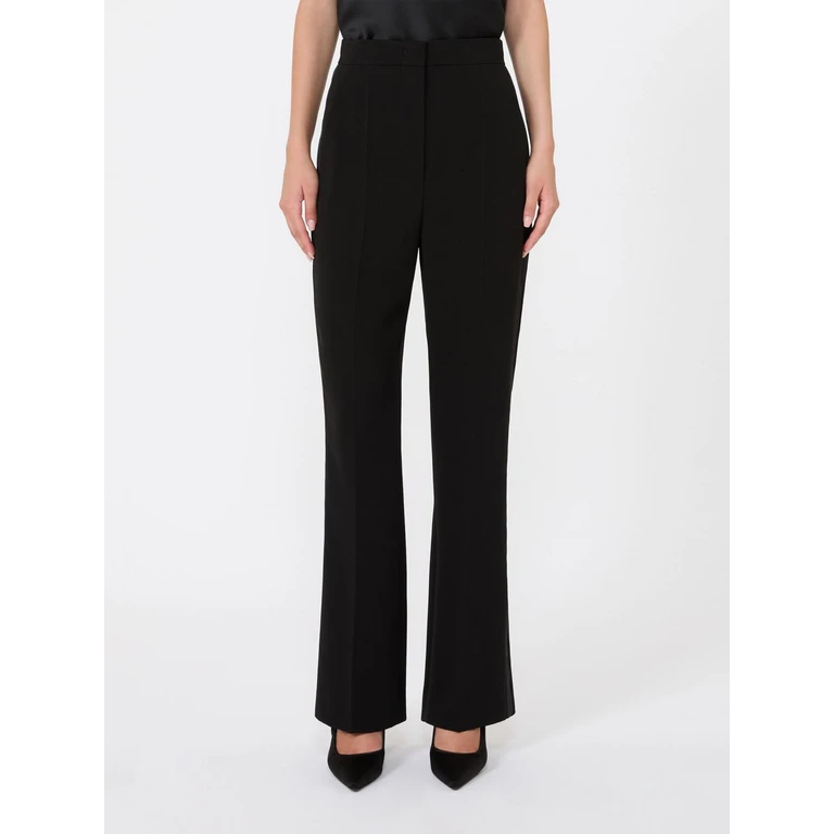 Black Crêpe High-Waisted Skinny Trousers (2621136014600004)