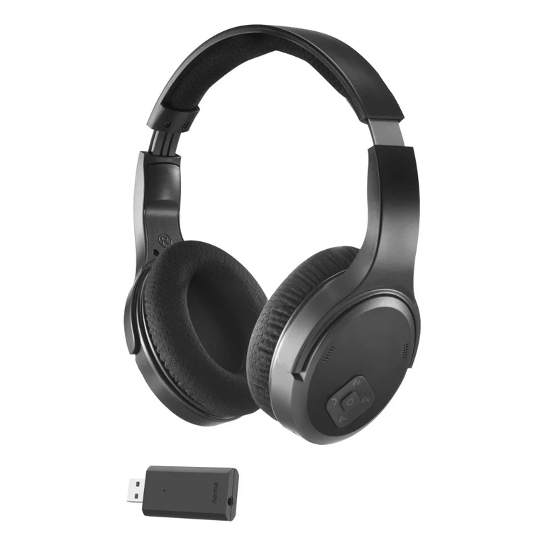 TV Headphones. Over-Ear. 2.4 GHz-Dongle + Bluetooth. Volume Contr