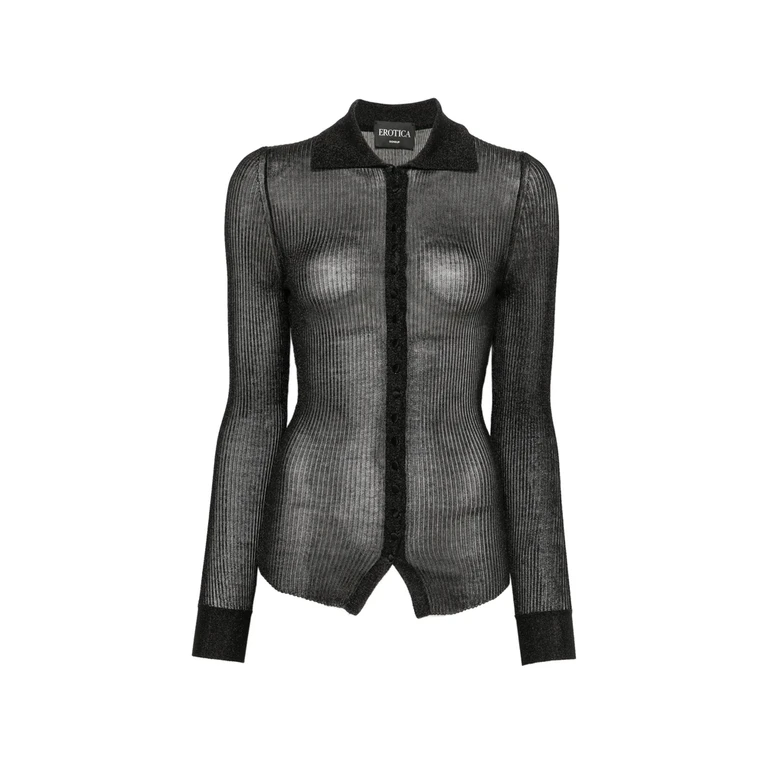 Ribbed-knit Long-sleeve Shirt