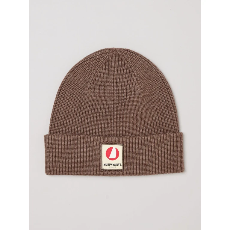 Cotton Beanie Hat with a Turn-Up Cuff and Logo Patch (B56000G04671)