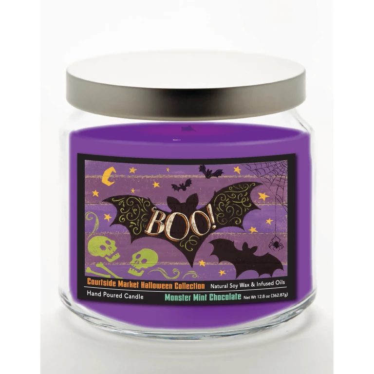 Fright Night VI 12.8 Oz Candle Glass Jar with Brushed Silver Metal Lid