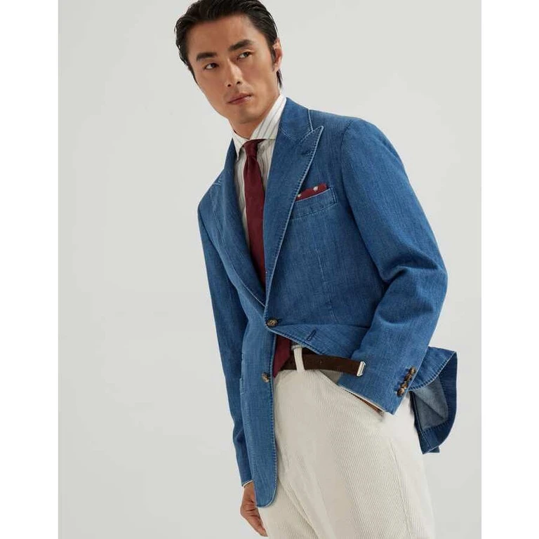 Men's Medium Denim Cotton Blazer
