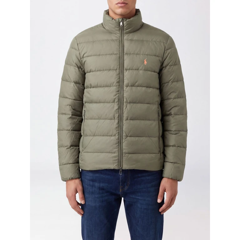 Quilted Nylon Bomber Jacket with High Neck and Pony Logo (710B20424008)
