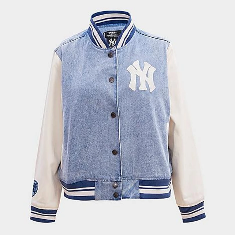 New York Yankees MLB Varsity Blues Denim Varsity Jacke