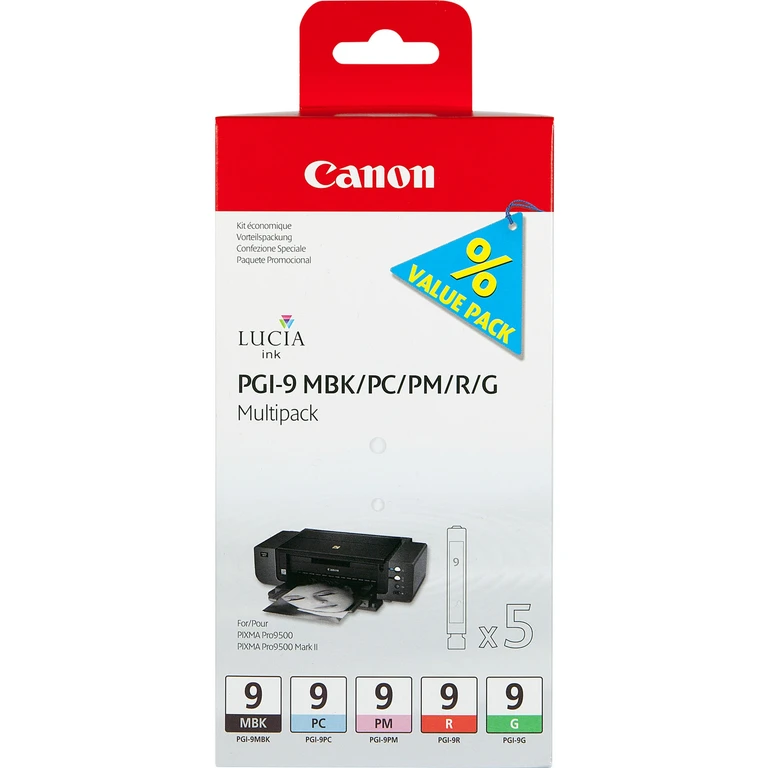 1033B013/PGI-9 Ink cartridge multi pack MBK.PC.PLM.R.G. 5x150 pa